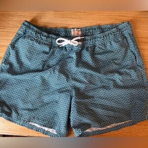 J. Crew Teal Geometric Swim Trunks xl